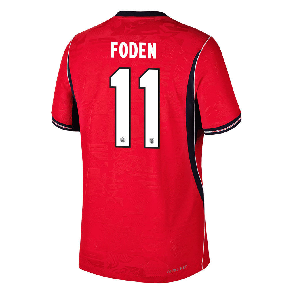 Phil Foden 11 England National Team 2026 Away Jersey - Red, Men - Jersey Teams