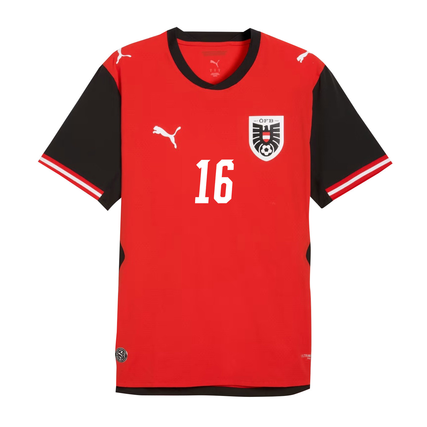 Phillipp Mwene 16 Youth Austria National Team 2026 Home Jersey - Red - Jersey Teams