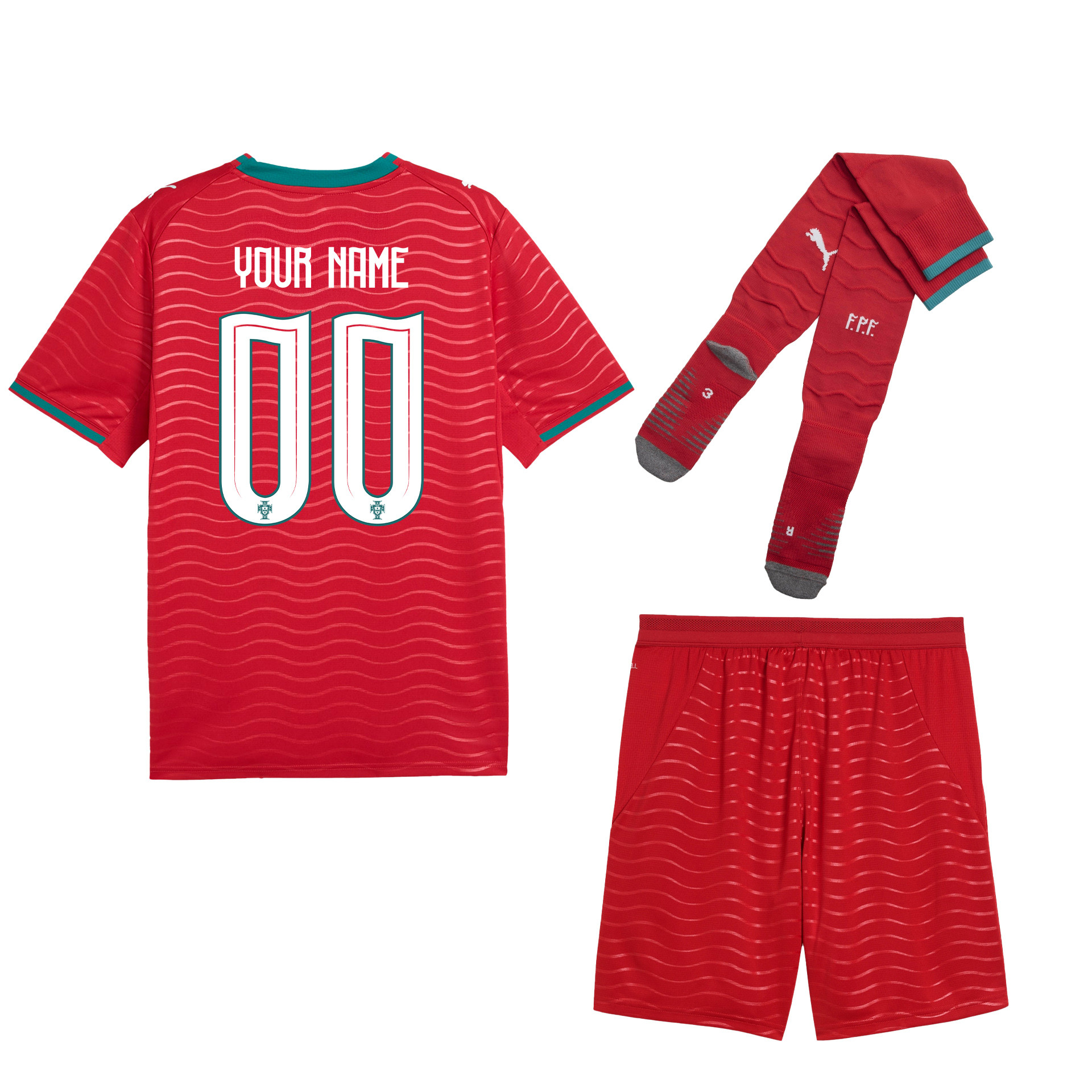 Portugal 2026 Home Men Kit Set - Personalized - Red - Jersey Teams