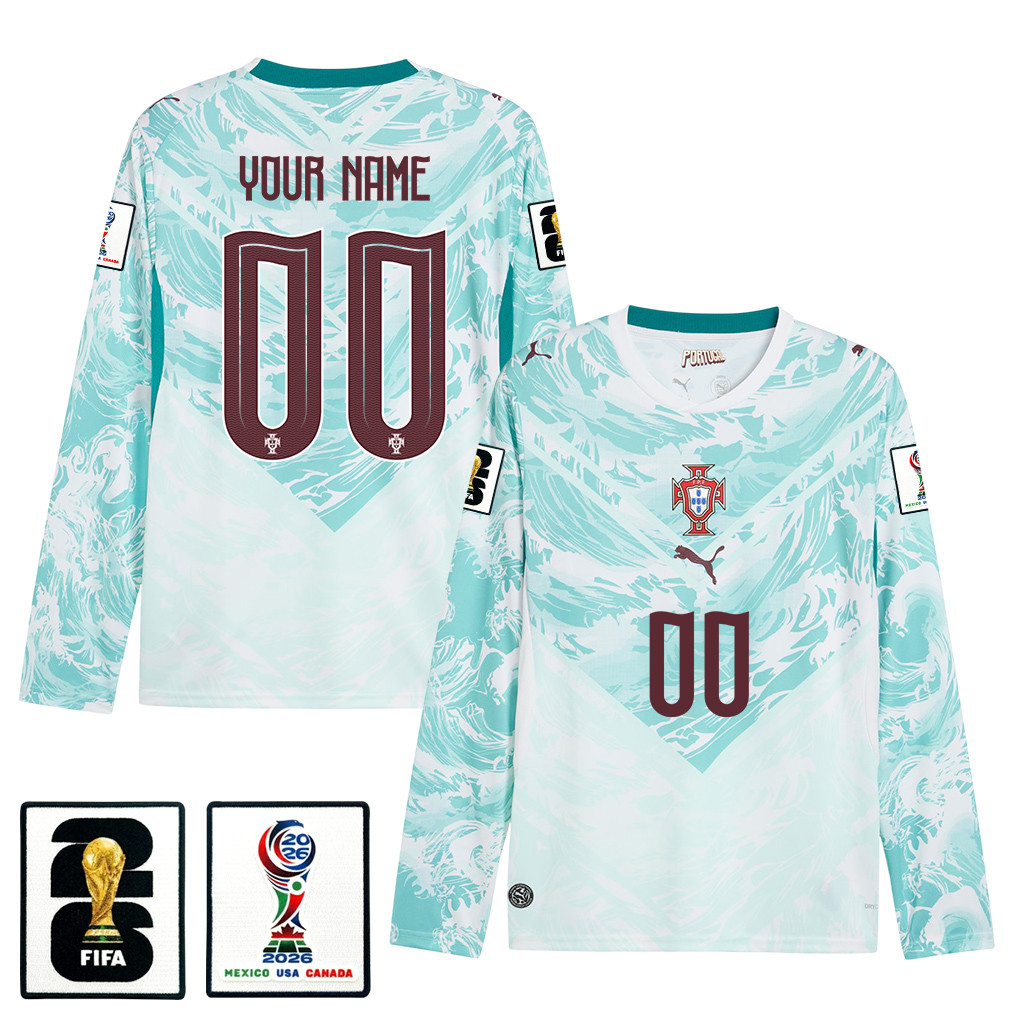 Portugal National Team 2026 Away Long Sleeve Jersey – Personalized – White – Jersey Teams