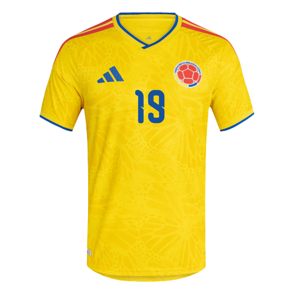 Rafael Borré 19 Colombia National Team 2026 x World Cup Patch Home Jersey - Yellow, Men - Jersey Teams