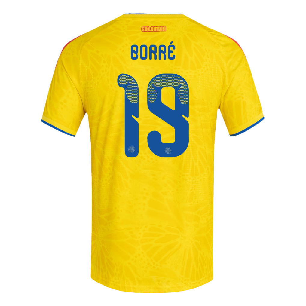Rafael Borré 19 Colombia National Team 2026 x World Cup Patch Home Jersey - Yellow, Men - Jersey Teams