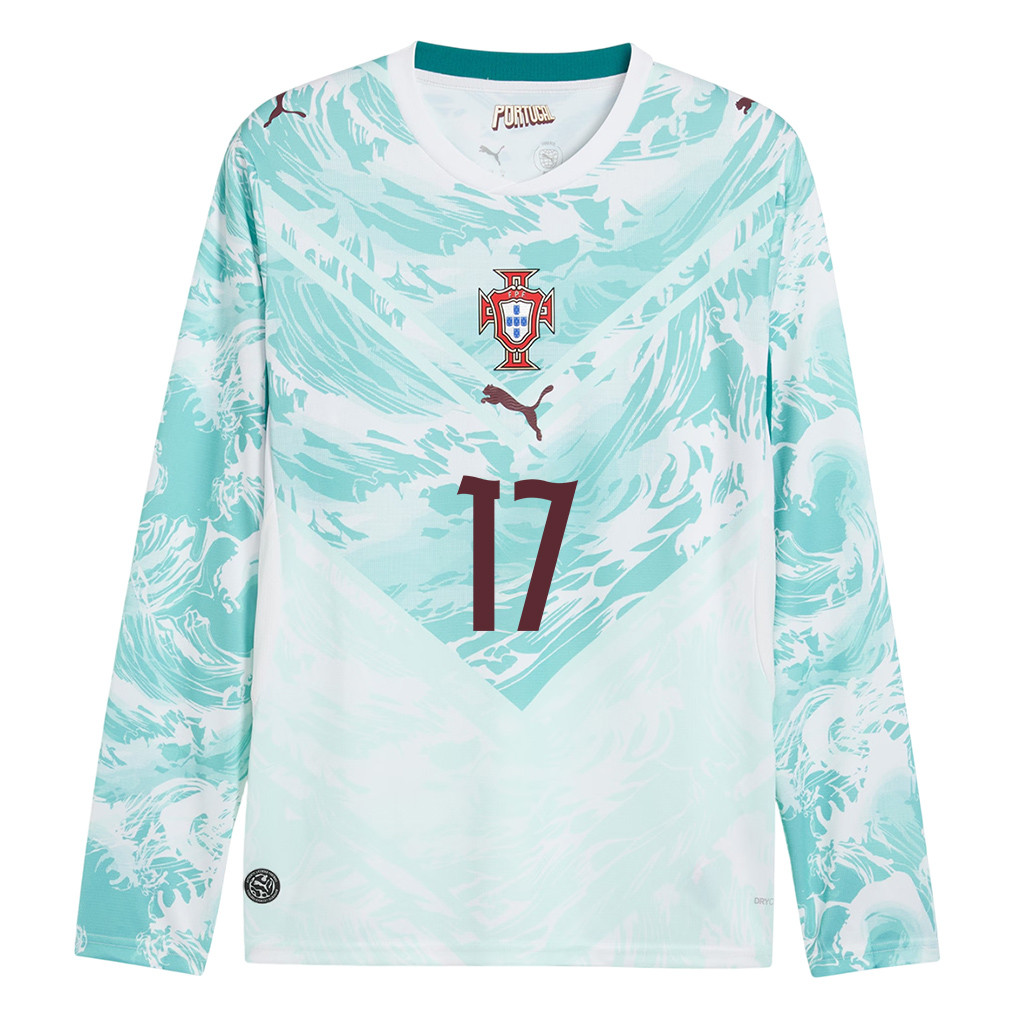 Rafael Leão 17 Portugal National Team 2026 Away Long Sleeve Jersey - White - Jersey Teams