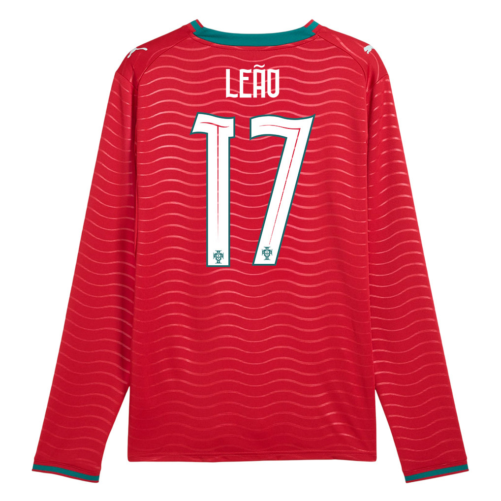 Rafael Leão 17 Portugal National Team 2026 Home Long Sleeve Jersey - Red - Jersey Teams