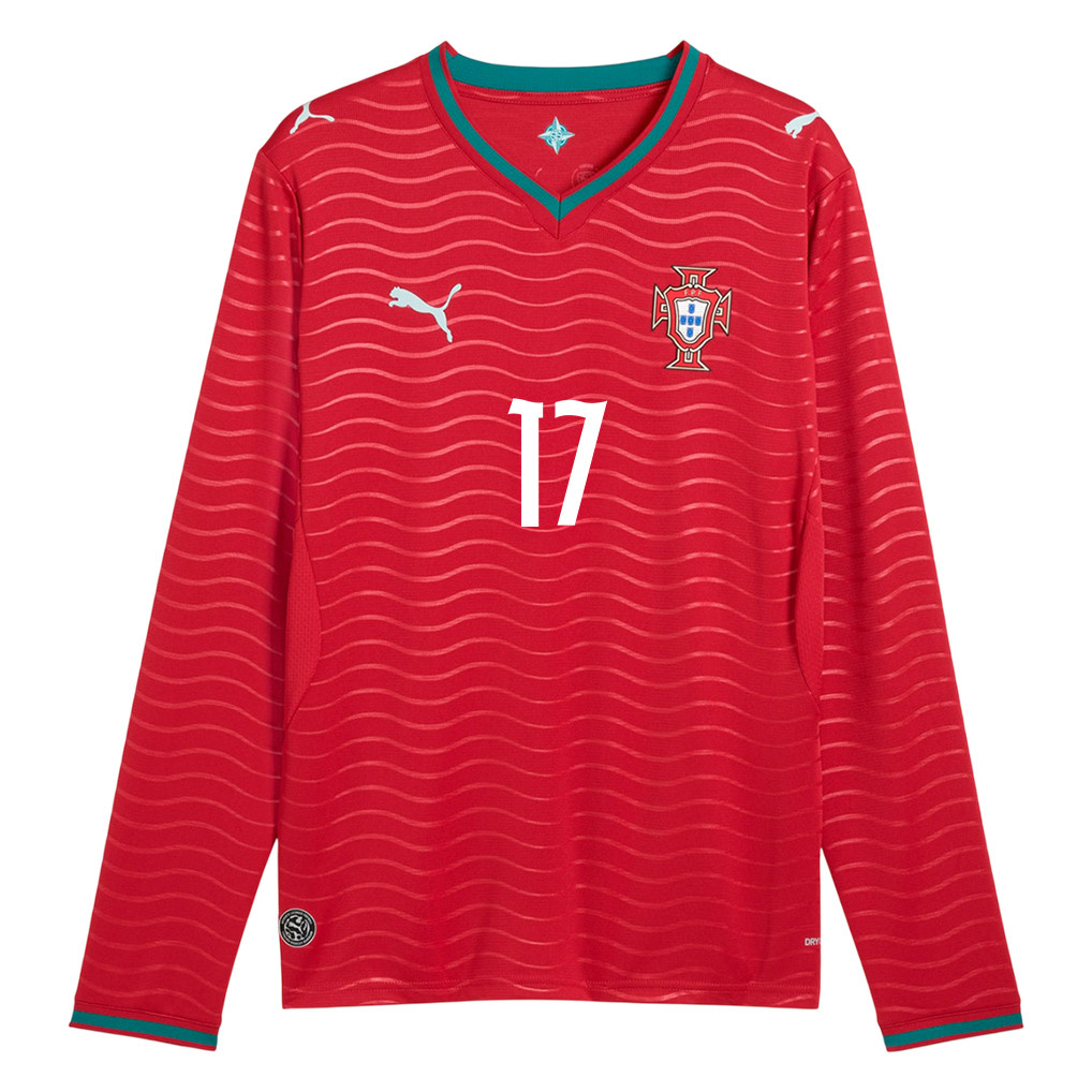 Rafael Leão 17 Portugal National Team 2026 Home Long Sleeve Jersey - Red - Jersey Teams