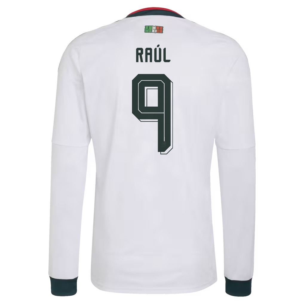 Raúl Jiménez 9 Mexico National Team 2026 Away Long Sleeve Jersey - White - Jersey Teams