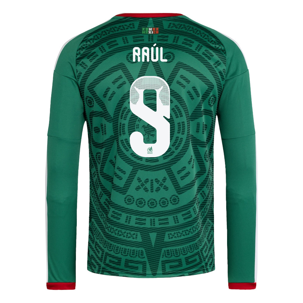 Raúl Jiménez 9 Mexico National Team 2026 Home Long Sleeve Jersey - Green - Jersey Teams
