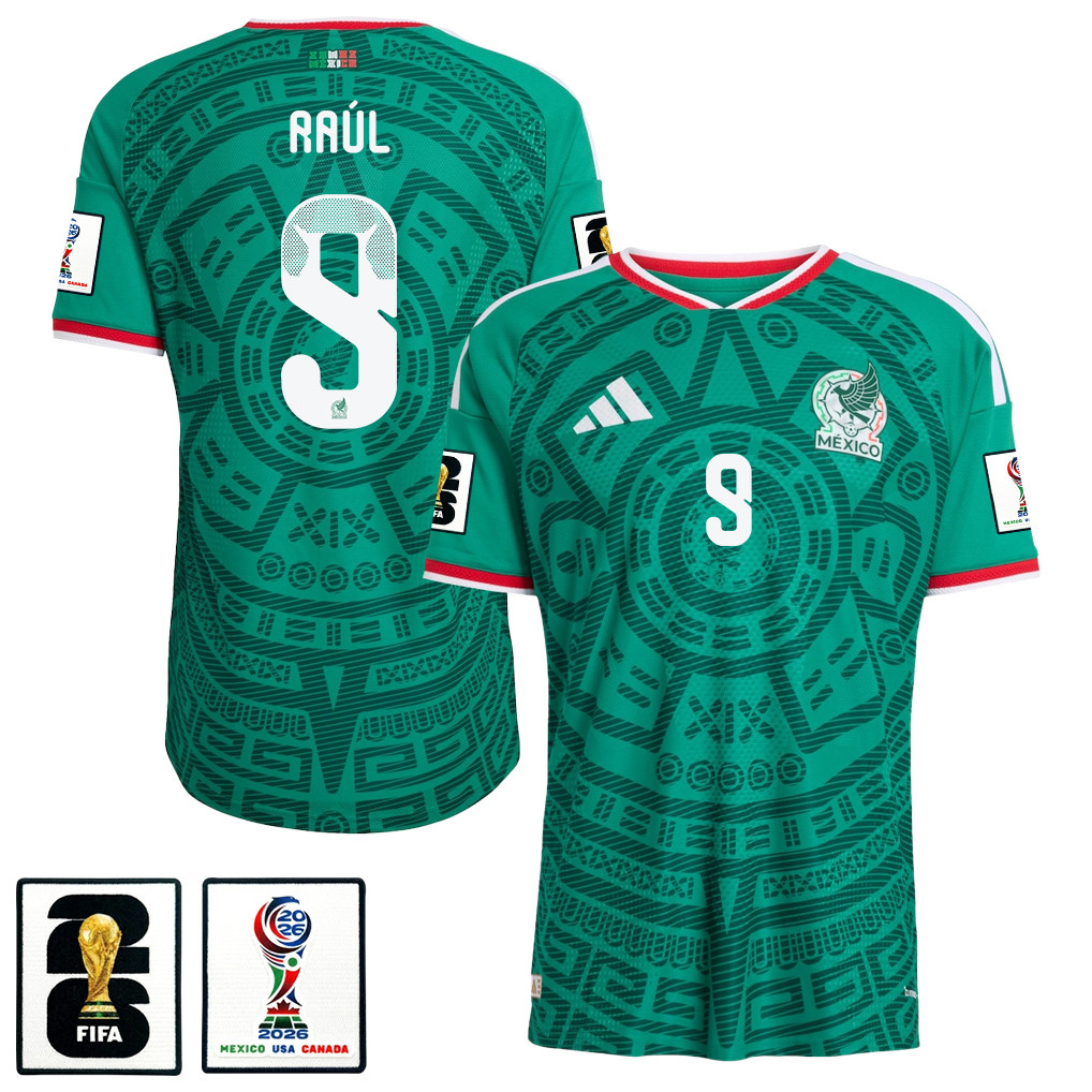 Raúl Jiménez 9 Mexico National Team 2026 x World Cup Patch Home Jersey - Green, Men - Jersey Teams