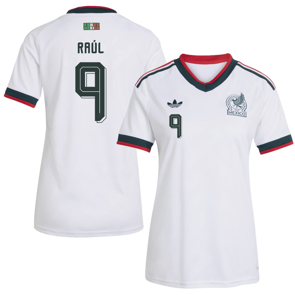 Raúl Jiménez 9 Women's Mexico National Team 2026 Away Jersey - White - Jersey Teams
