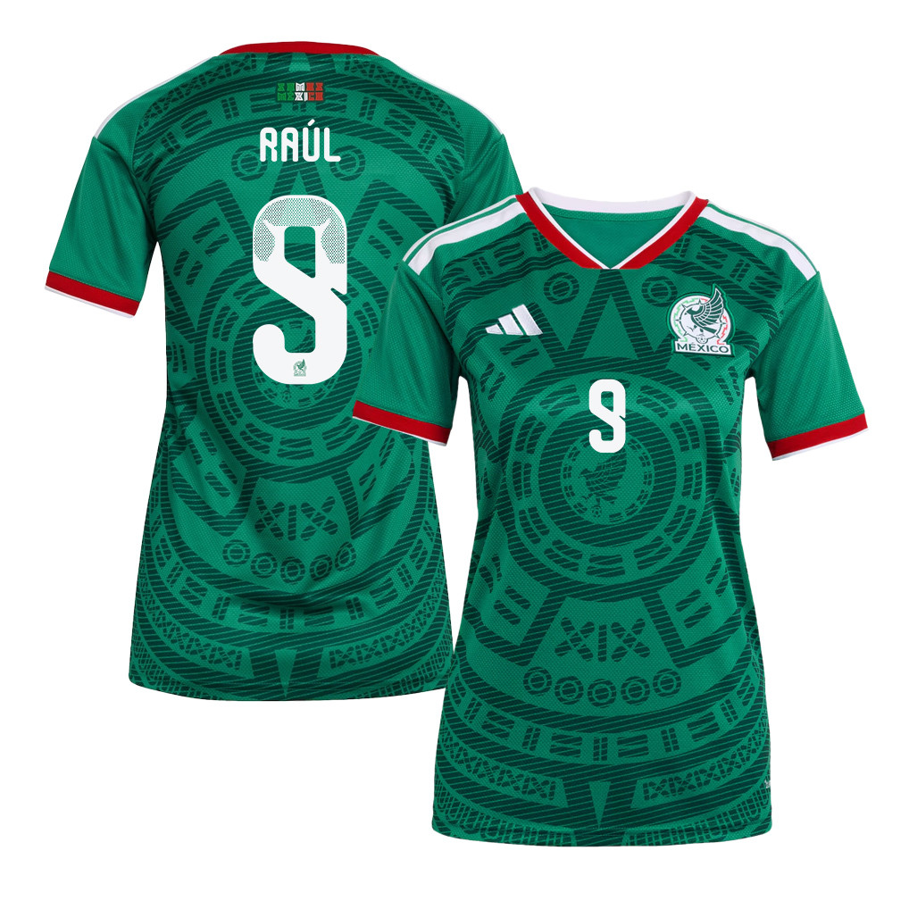 Raúl Jiménez 9 Women's Mexico National Team 2026 Home Jersey - Green - Jersey Teams