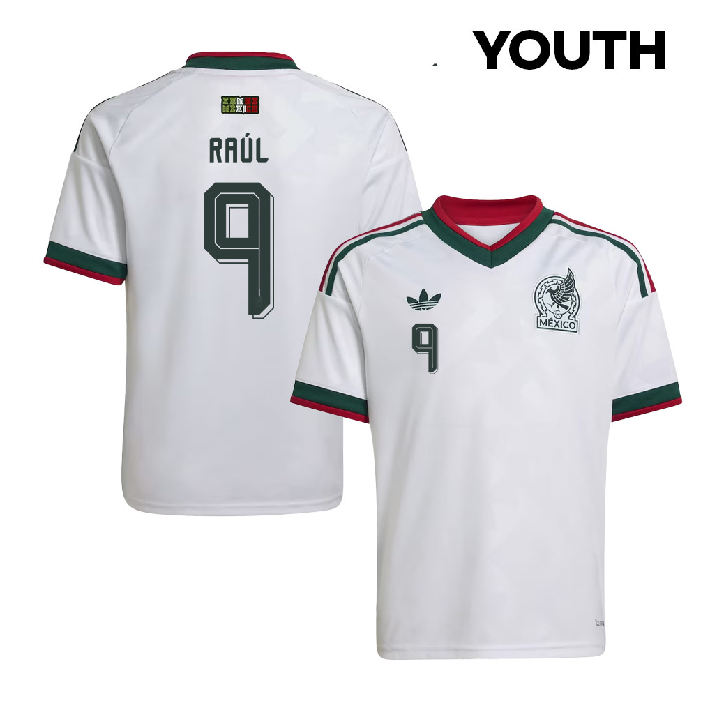 Raúl Jiménez 9 Youth Mexico National Team 2026 Away Jersey - White - Jersey Teams