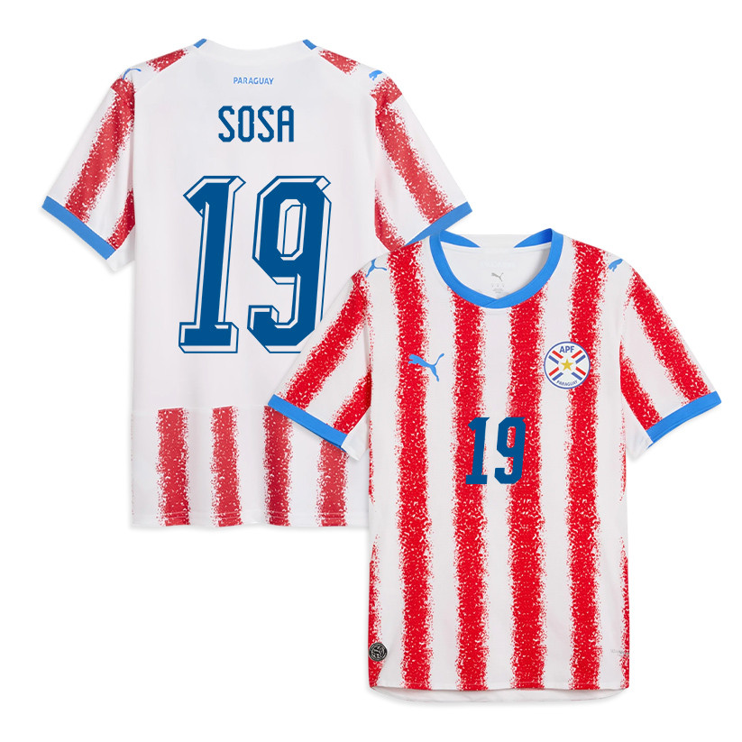 Ramón Sosa 19 Paraguay National Team 2026 Home Jersey - White/Red, Men - Jersey Teams