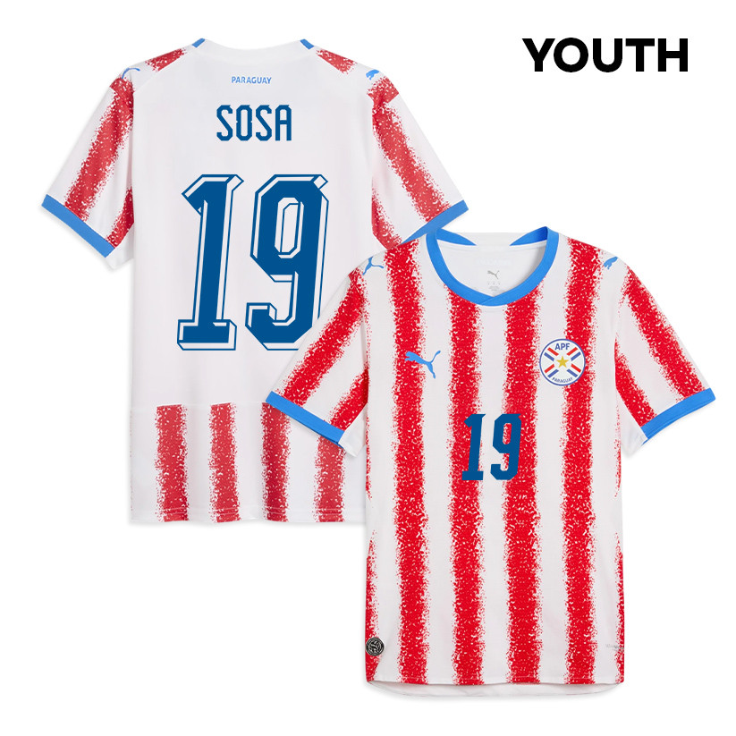 Ramón Sosa 19 Youth Paraguay National Team 2026 Home Jersey - White/Red - Jersey Teams