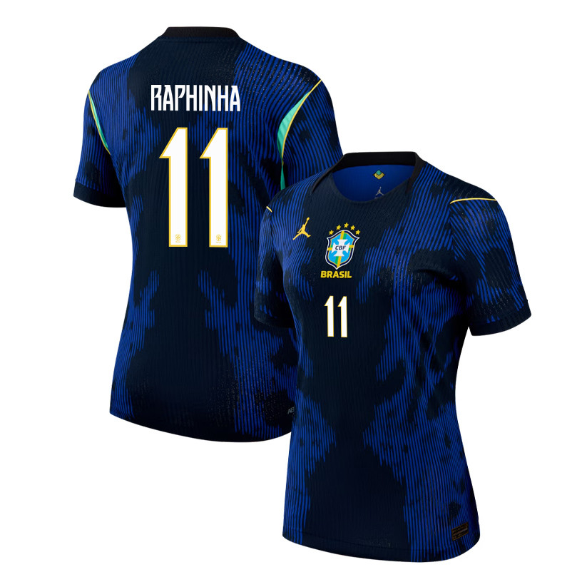 Raphinha 11 Women's Brazil National Team 2026 Away Jersey - Blue - Jersey Teams