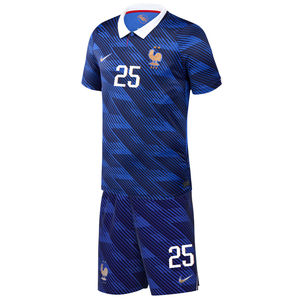 Rayan Cherki 25 France 2026 YOUTH Home Jersey & Shorts Set - Blue - Jersey Teams