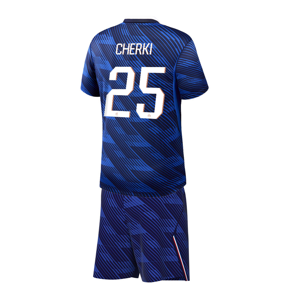 Rayan Cherki 25 France 2026 YOUTH Home Jersey & Shorts Set - Blue - Jersey Teams