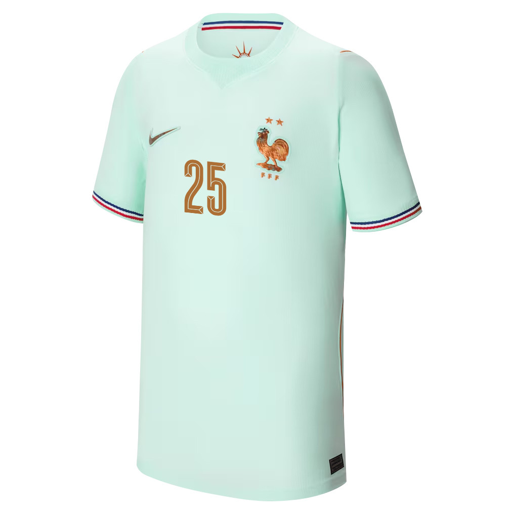 Rayan Cherki 25 Youth France National Team 2026 Away Jersey - Green - Jersey Teams