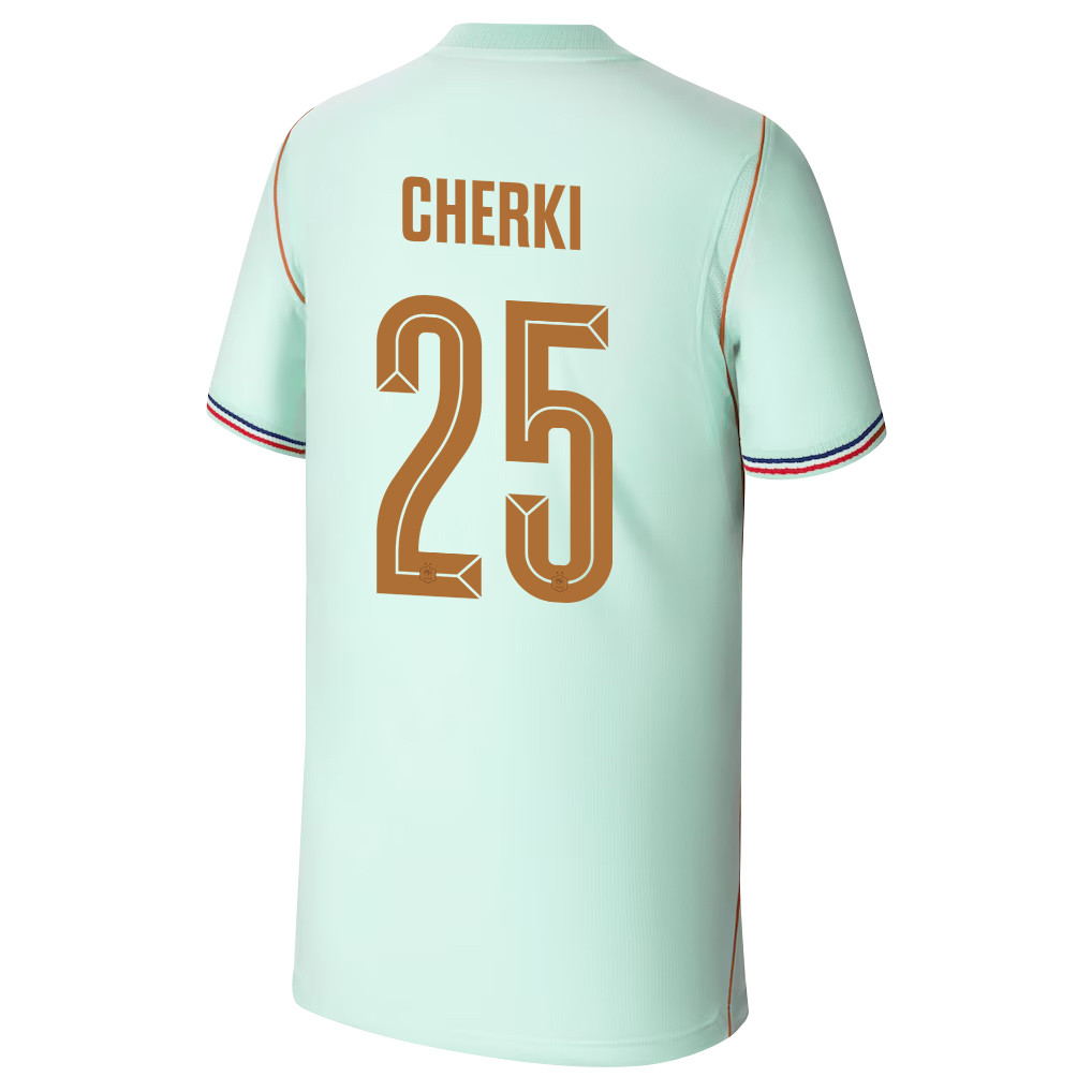 Rayan Cherki 25 Youth France National Team 2026 Away Jersey - Green - Jersey Teams