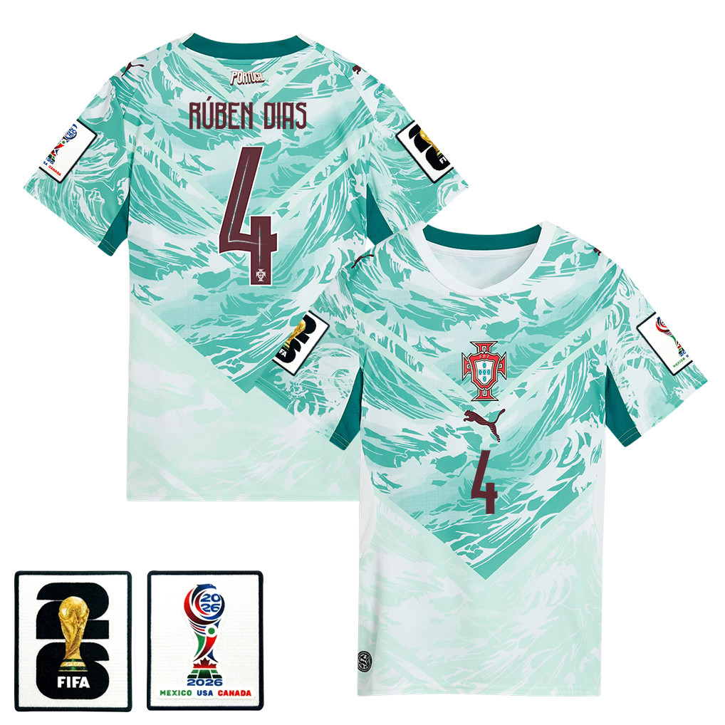Rúben Dias 4 Portugal National Team 2026 Women’s Away Jersey – White – Jersey Teams