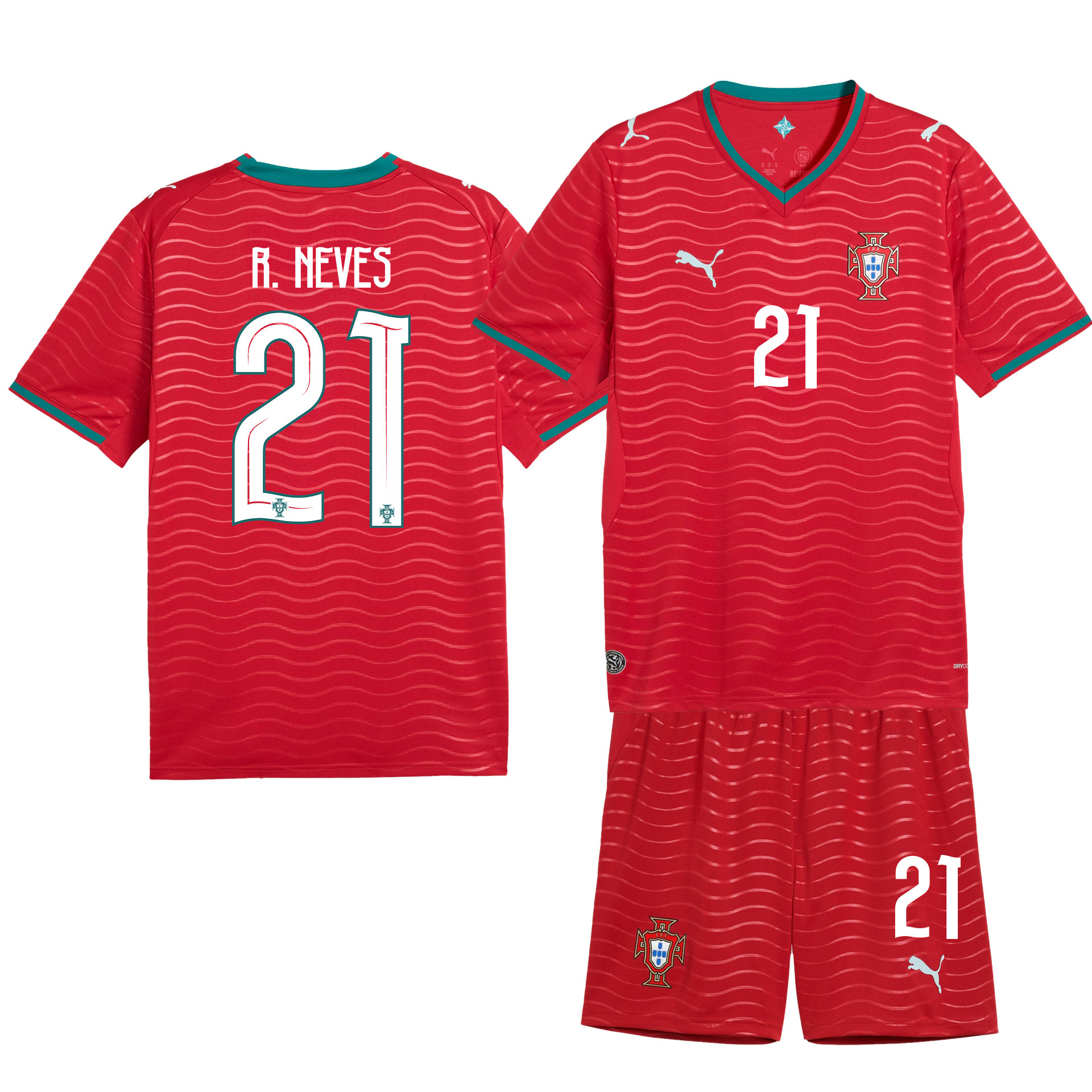 Rúben Neves 21 Portugal 2026 Home Men Jersey & Shorts Set – Red - Jersey Teams