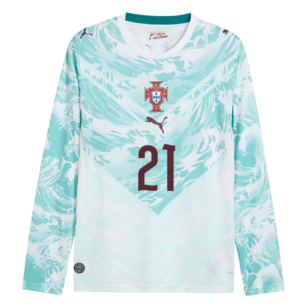 Rúben Neves 21 Portugal National Team 2026 Away Long Sleeve Jersey - White - Jersey Teams