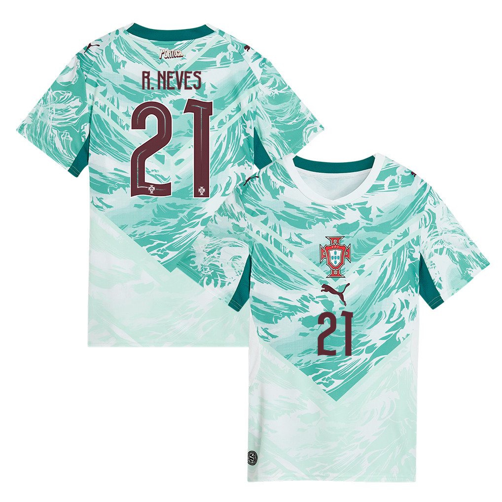 Rúben Neves 21 Portugal National Team 2026 Women's Away Jersey - White - Jersey Teams