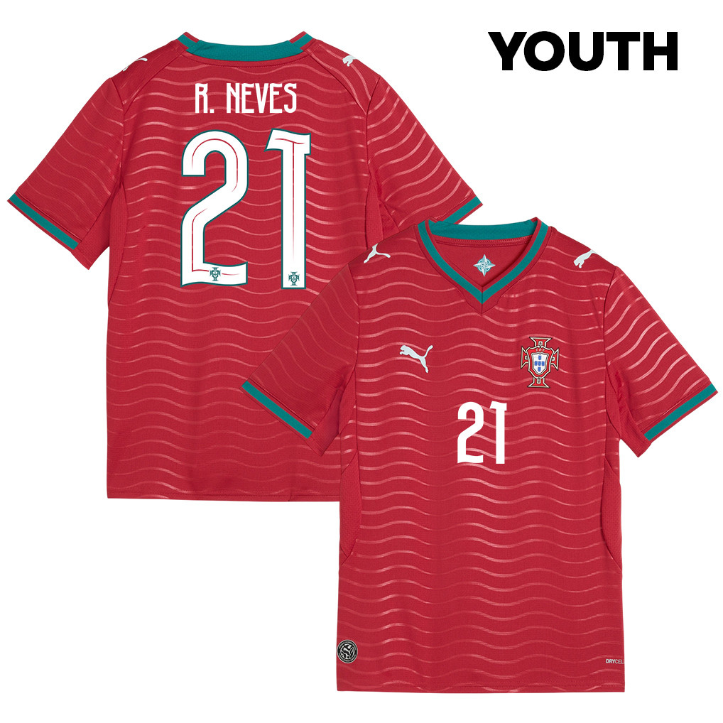 Rúben Neves 21 Youth Portugal National Team 2026 Home Jersey - Red - Jersey Teams