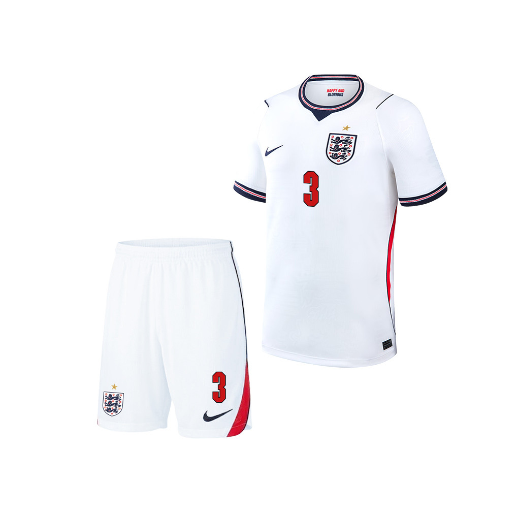 Reece James 3 England 2026 YOUTH Home Jersey & Shorts Set - White - Jersey Teams