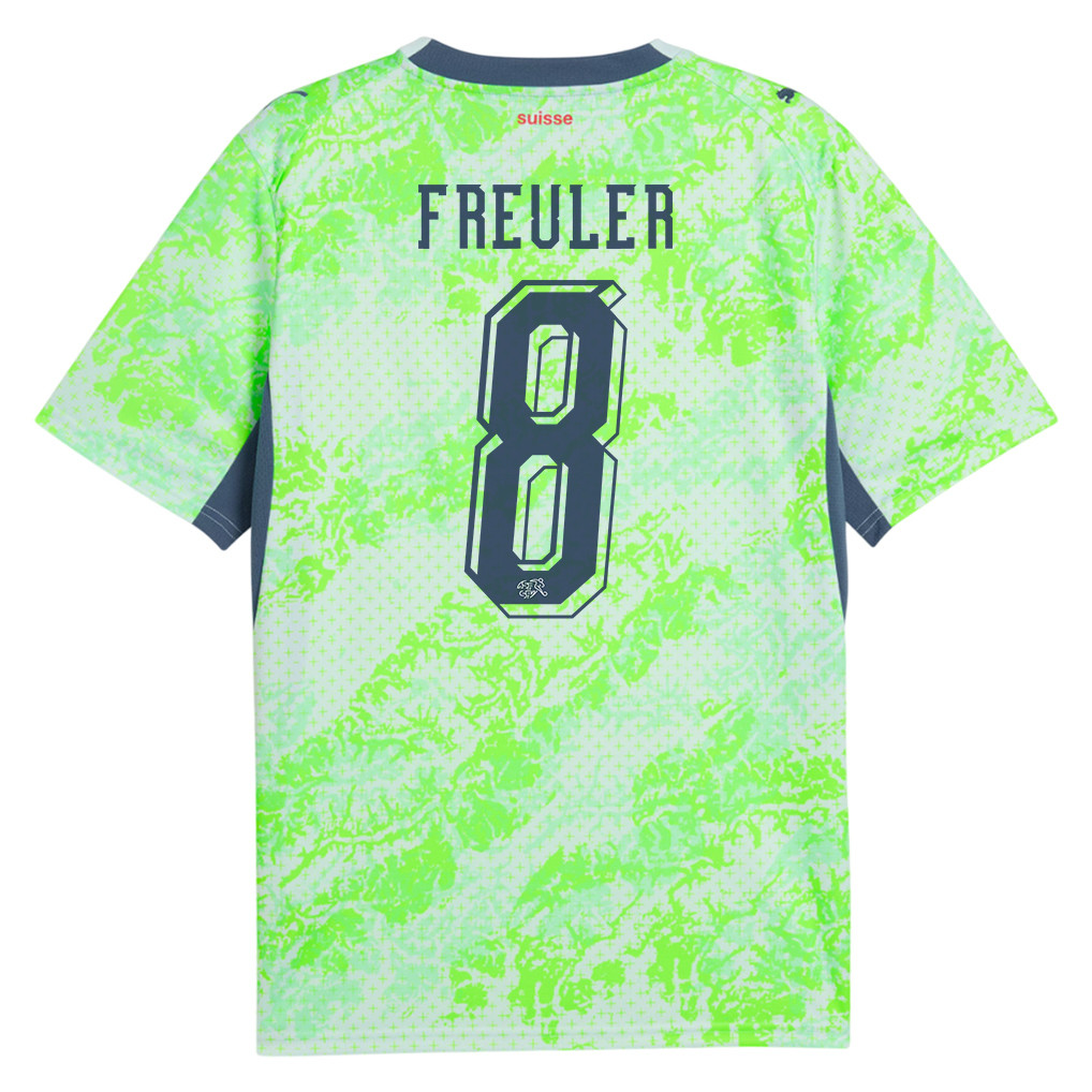 Remo Freuler 8 Switzerland National Team 2026 x World Cup Patch Away Jersey - Men, Green - Jersey Teams
