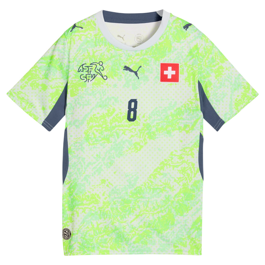 Remo Freuler 8 Youth Switzerland National Team 2026 Away Jersey - Green - Jersey Teams