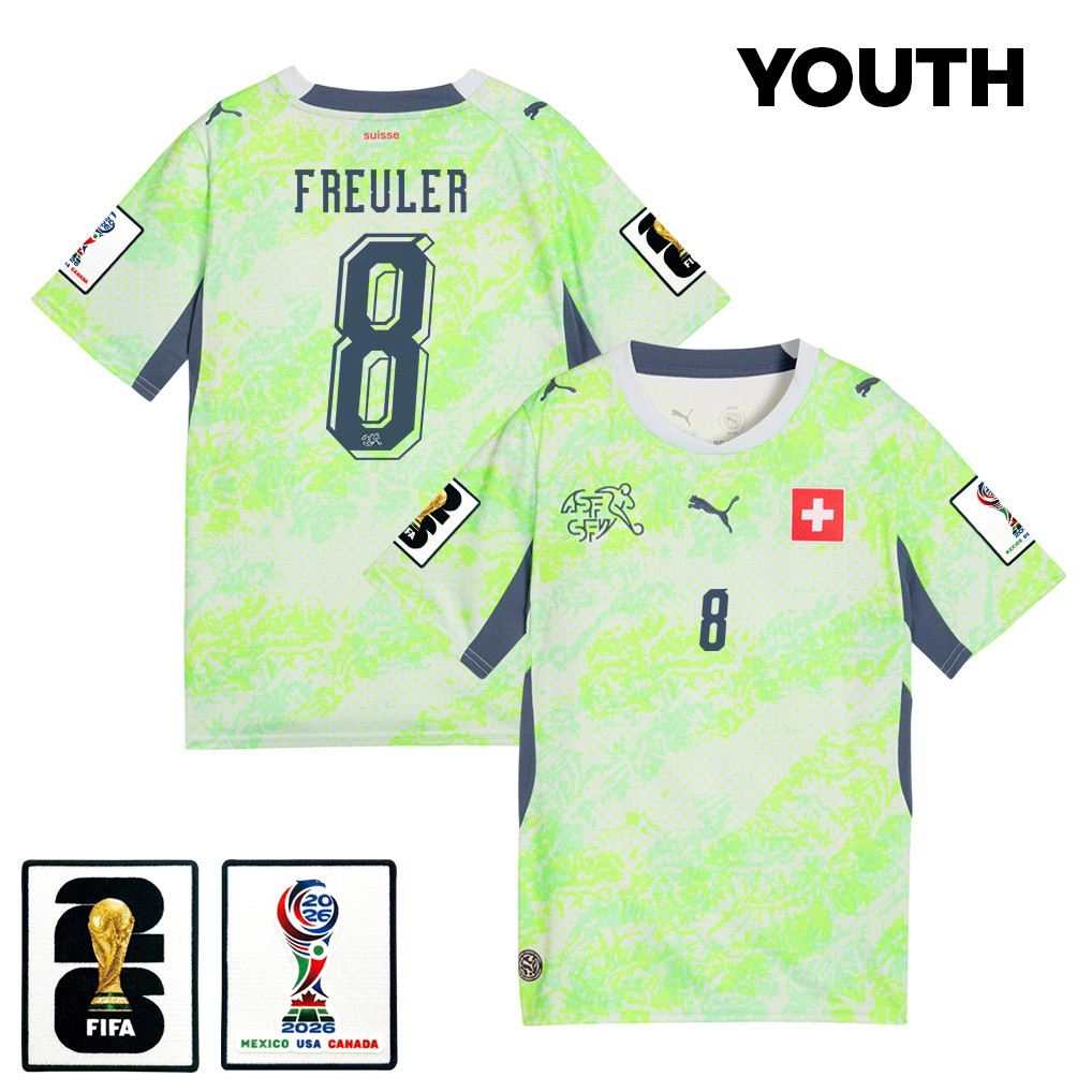 Remo Freuler 8 Youth Switzerland National Team 2026 Away Jersey - Green - Jersey Teams
