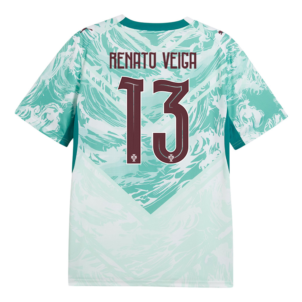 Renato Veiga 13 Portugal National Team 2026 x World Cup Patch Away Jersey - White, Men - Jersey Teams