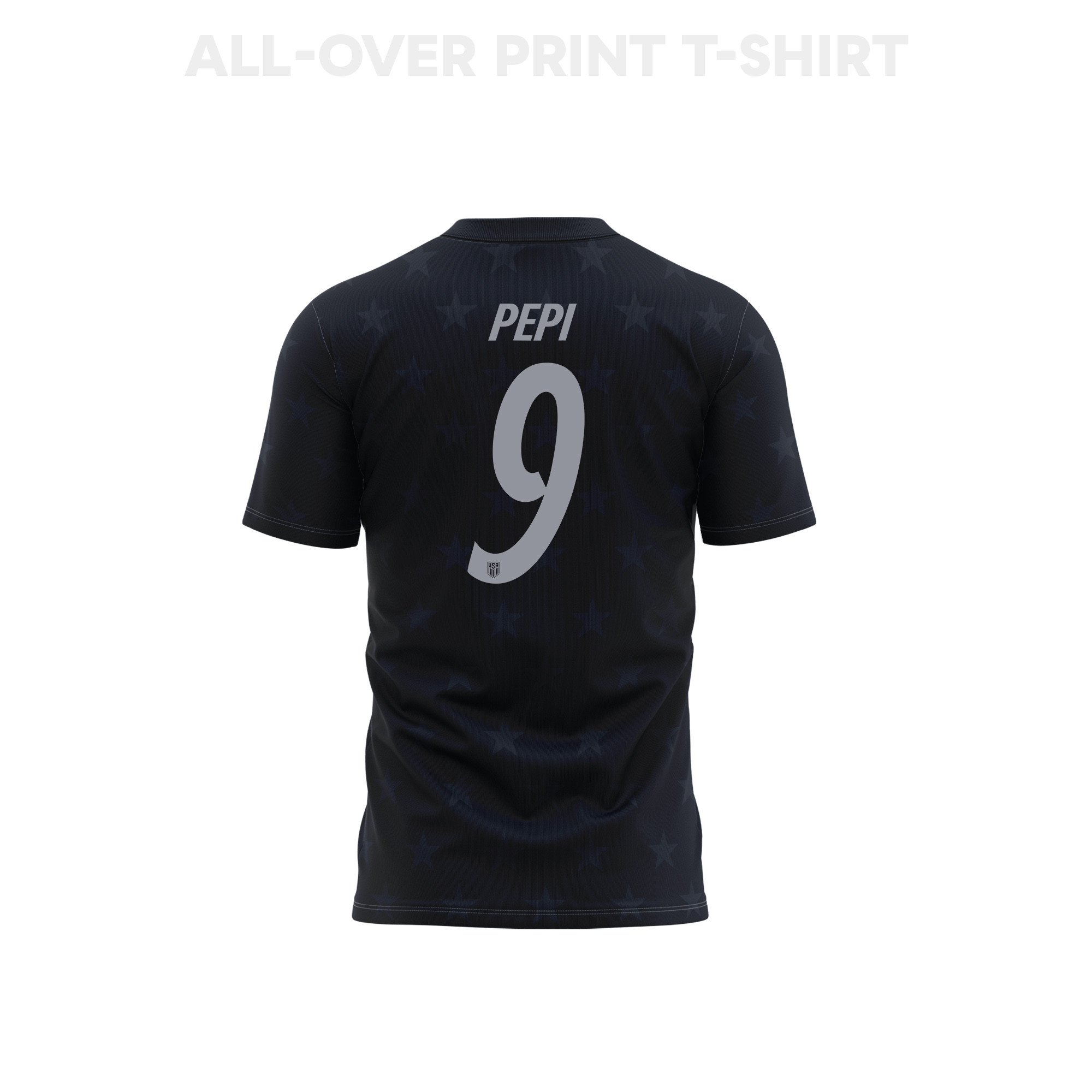 Ricardo Pepi 9 Youth USMNT 2026 Away 3D T-shirt Fully Printed – Black - Jersey Teams