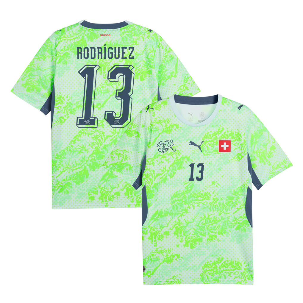 Ricardo Rodríguez 13 Switzerland National Team 2026 Away Jersey - Men, Green - Jersey Teams