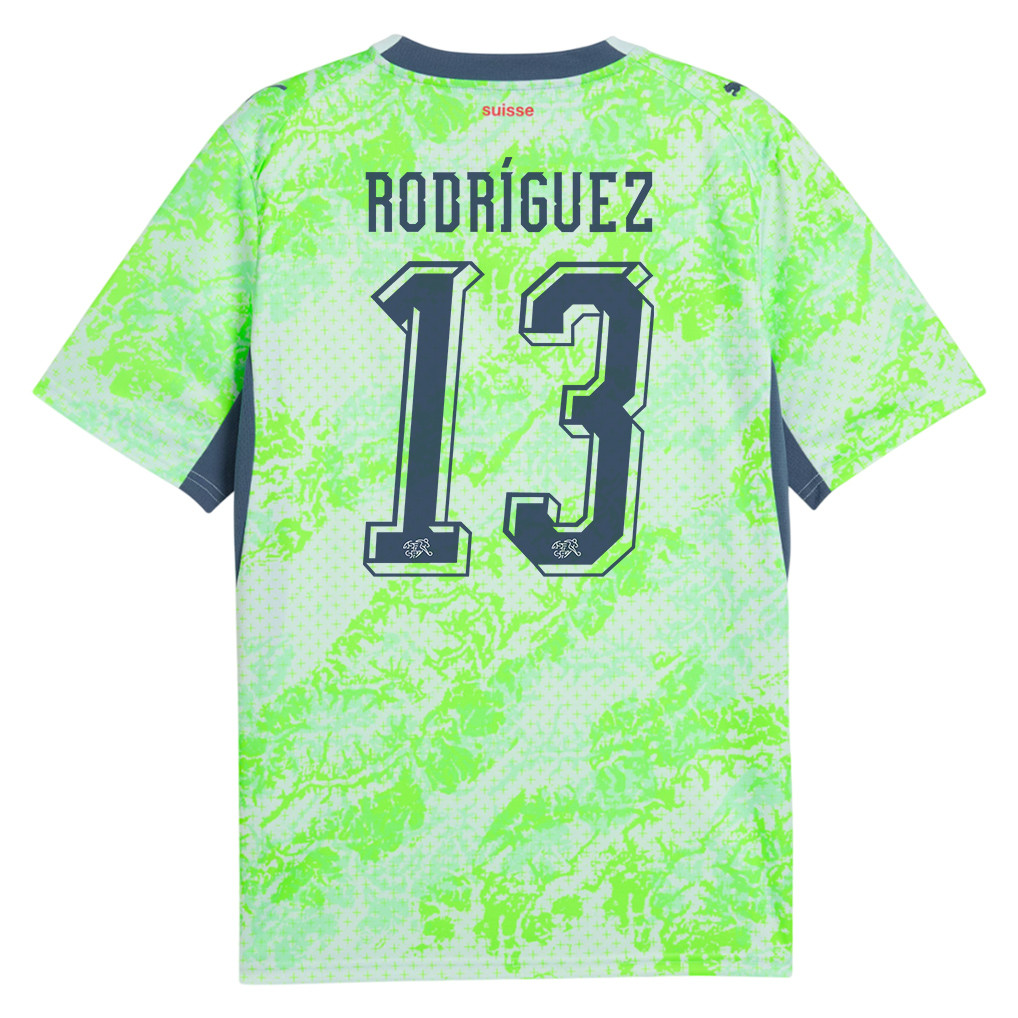 Ricardo Rodríguez 13 Switzerland National Team 2026 Away Jersey - Men, Green - Jersey Teams