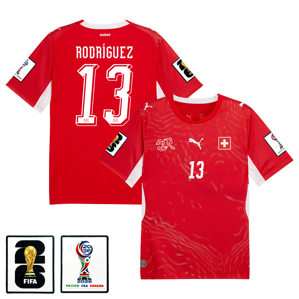 Ricardo Rodríguez 13 Switzerland National Team 2026 x World Cup Patch Home Jersey - Red, Men - Jersey Teams