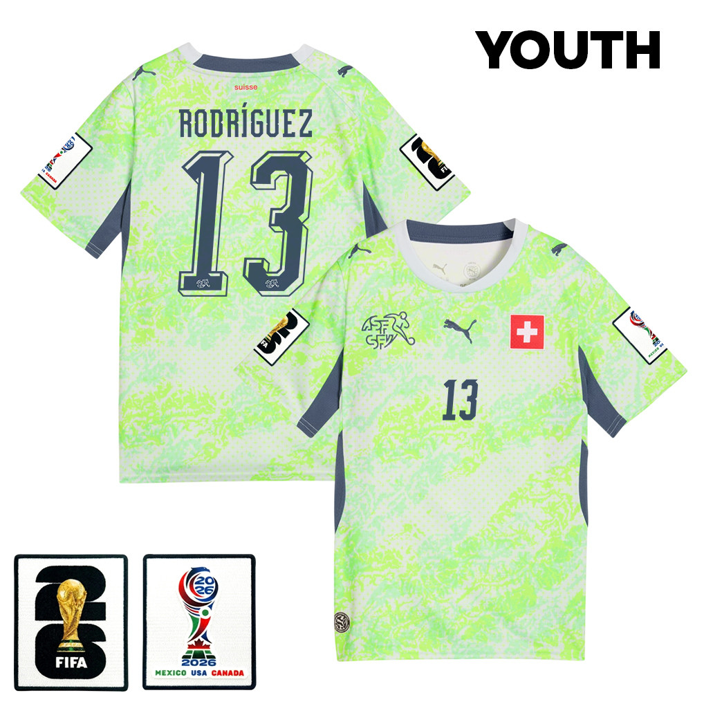 Ricardo Rodríguez 13 Youth Switzerland National Team 2026 Away Jersey - Green - Jersey Teams