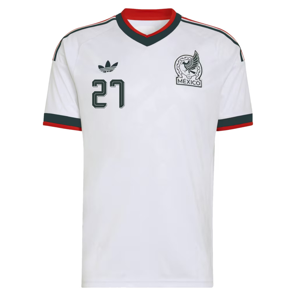 Richard Ledezma 27 Mexico National Team 2026 Away Jersey - White, Men - Jersey Teams