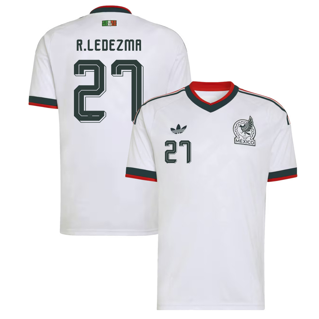 Richard Ledezma 27 Mexico National Team 2026 Away Jersey - White, Men - Jersey Teams