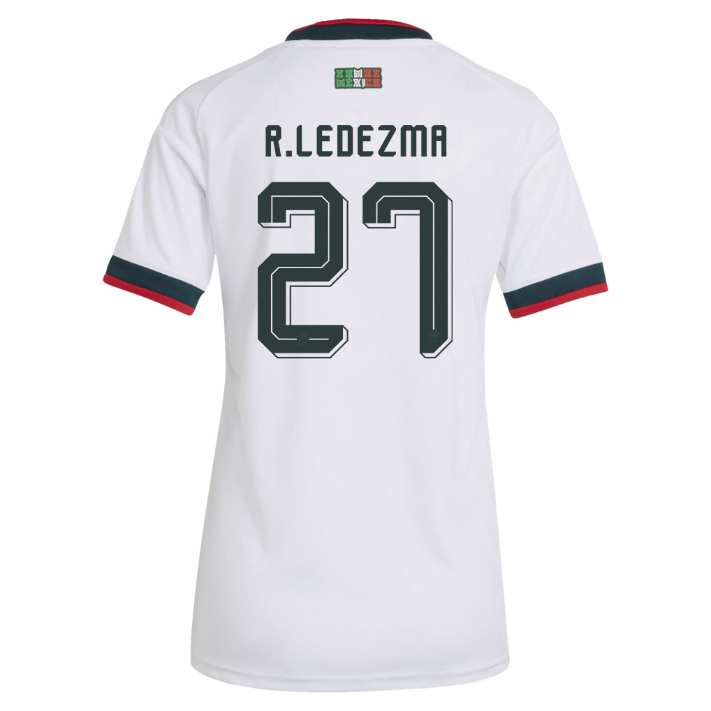 Richard Ledezma 27 Women's Mexico National Team 2026 Away Jersey - White - Jersey Teams