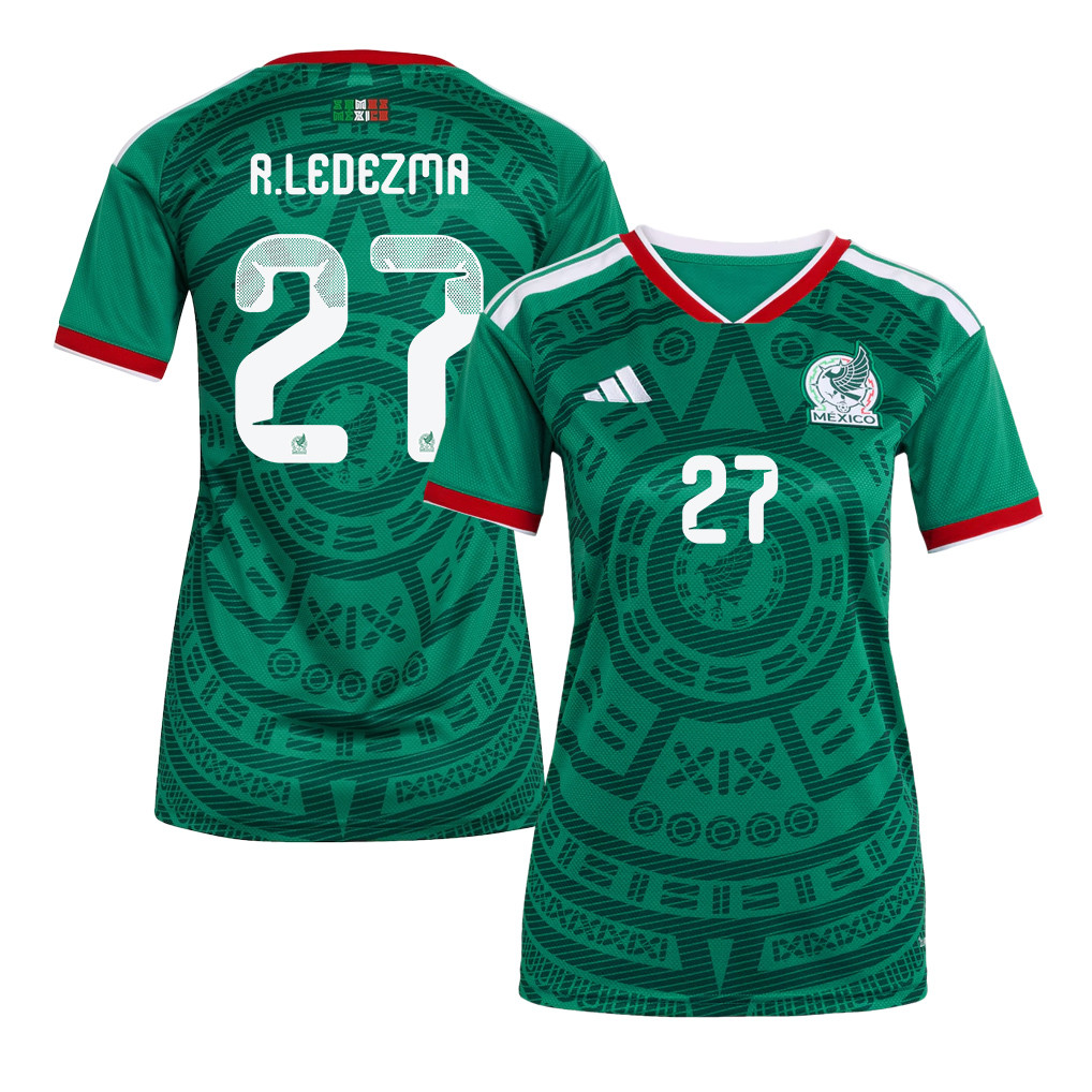 Richard Ledezma 27 Women's Mexico National Team 2026 Home Jersey - Green - Jersey Teams