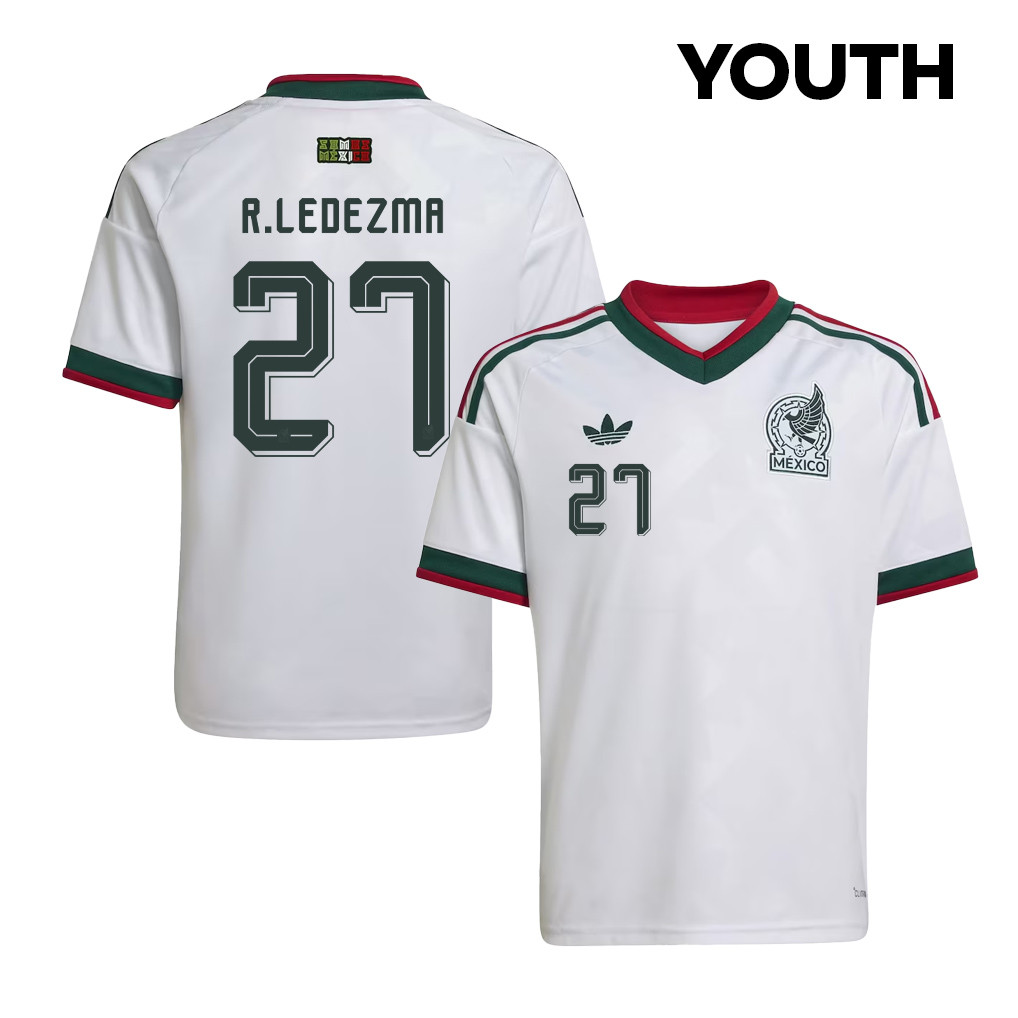 Richard Ledezma 27 Youth Mexico National Team 2026 Away Jersey - White - Jersey Teams