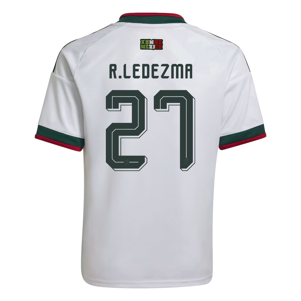 Richard Ledezma 27 Youth Mexico National Team 2026 Away Jersey - White - Jersey Teams