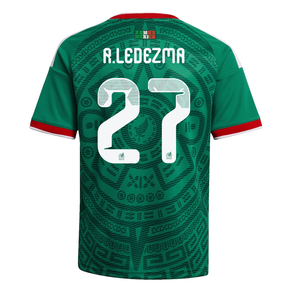 Richard Ledezma 27 Youth Mexico National Team 2026 Home Jersey - Green - Jersey Teams