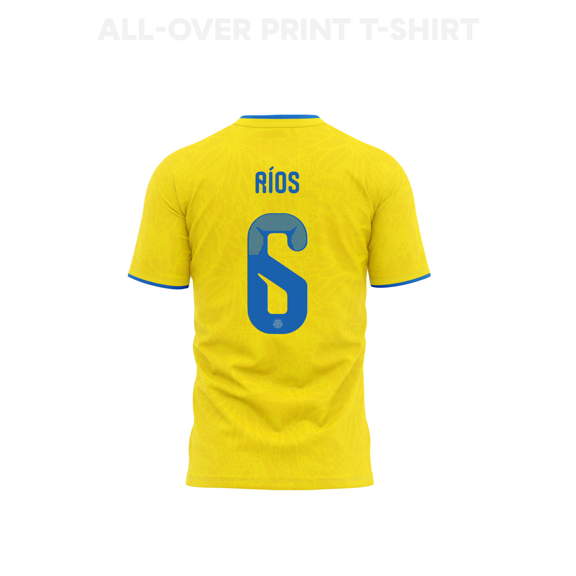 Richard Ríos 6 Colombia 2026 Home 3D T-Shirt Fully Printed – Unisex, Yellow - Jersey Teams