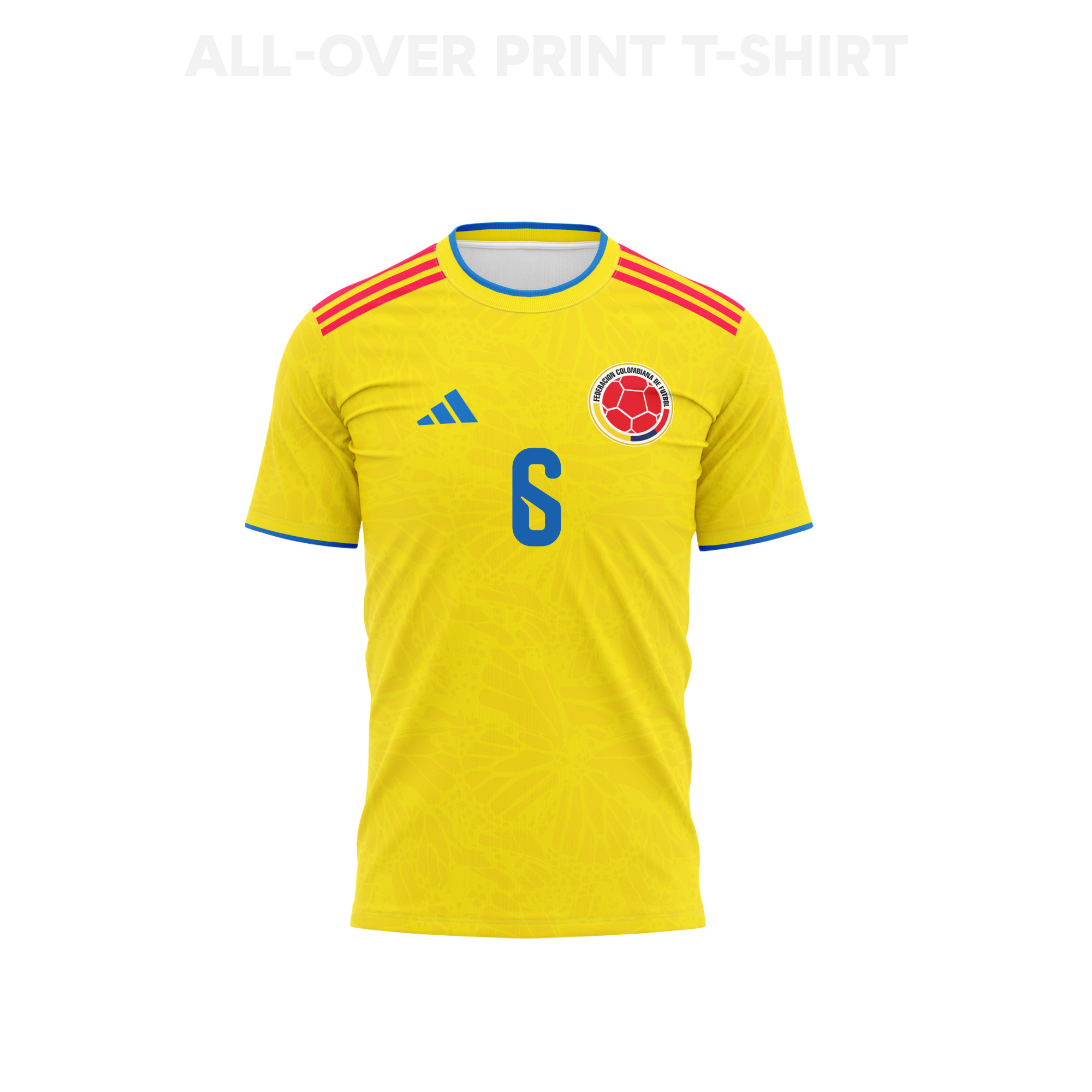 Richard Ríos 6 Colombia 2026 Home 3D T-Shirt Fully Printed – Unisex, Yellow - Jersey Teams