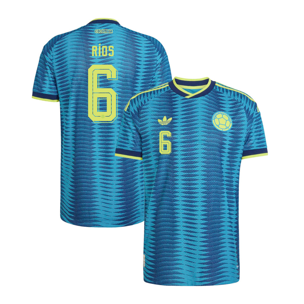 Richard Ríos 6 Colombia National Team 2026 Away Jersey - Turquoise, Men - Jersey Teams