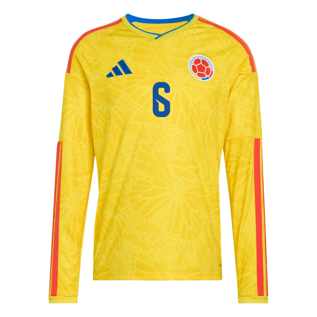 Richard Ríos 6 Colombia National Team 2026 Home Long Sleeve Jersey - Yellow - Jersey Teams