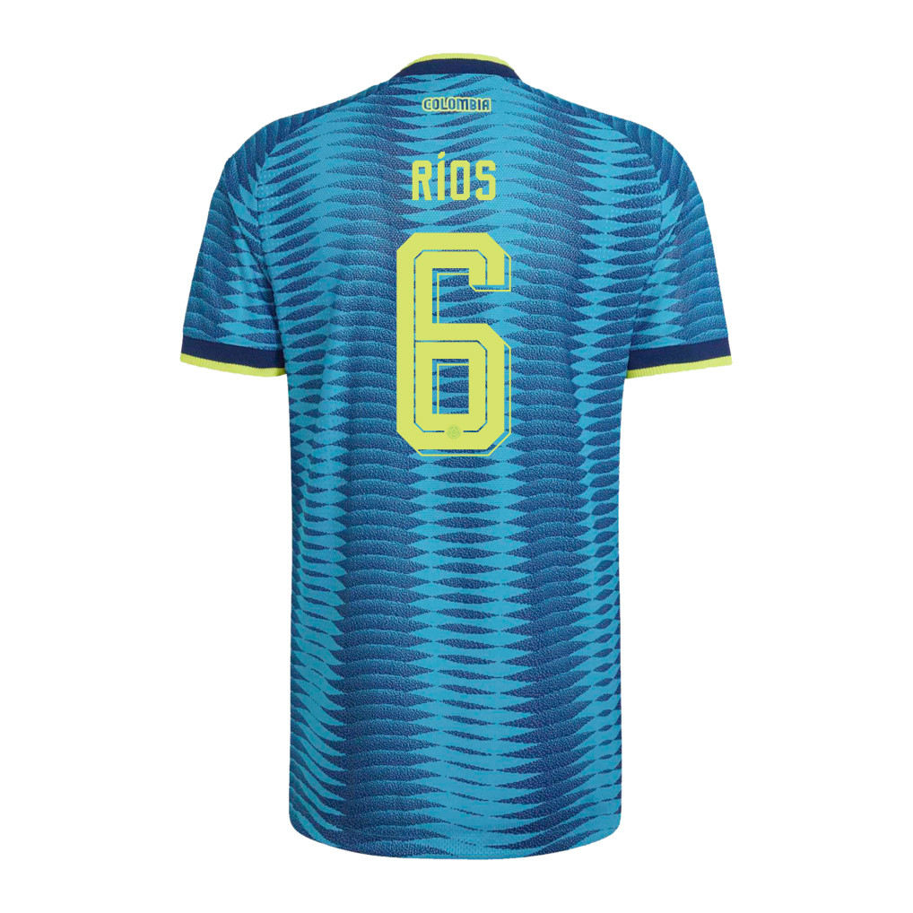 Richard Ríos 6 Colombia National Team 2026 x World Cup Patch Away Jersey - Turquoise, Men - Jersey Teams