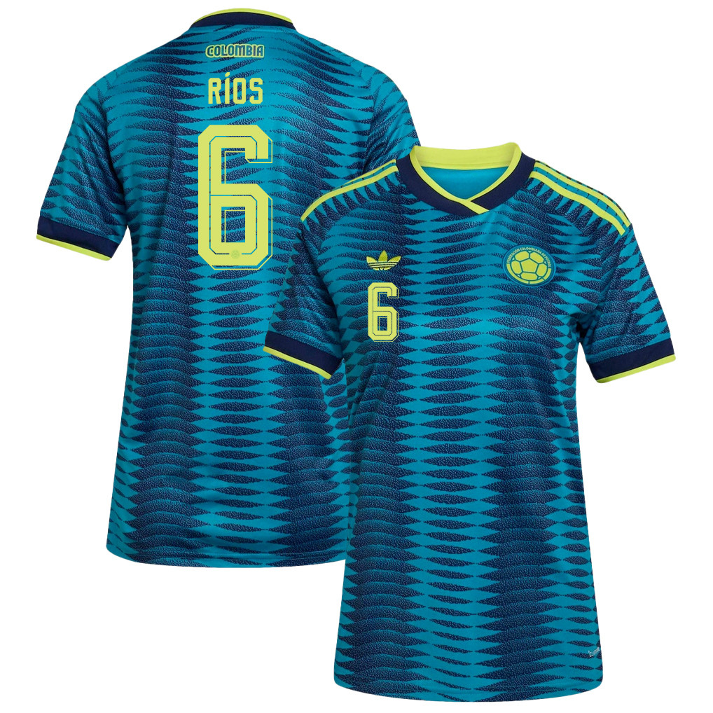 Richard Ríos 6 Women's Colombia National Team 2026 Away Jersey - Turquoise - Jersey Teams
